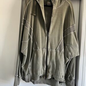 Free People Khaki Bomber Jacket with Hood